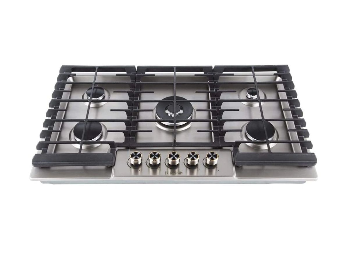 FC Design Stainless Steel 5 Italy Sabaf Burners36 Inch Gas Range